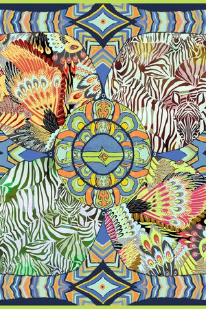 围巾方巾印花华亿平台图片