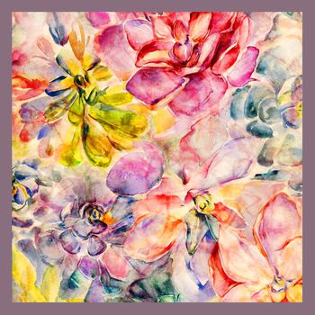 236304-手绘晕染水墨风绚丽方巾