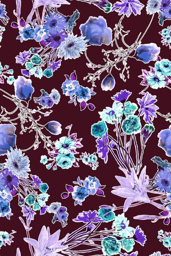 236809-深底黑底水彩水墨效果花卉花朵