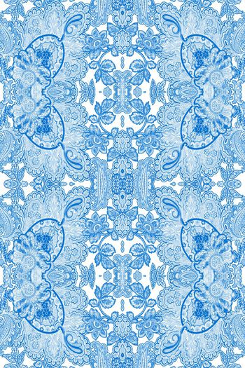 236816-青花瓷佩斯利腰果花对称