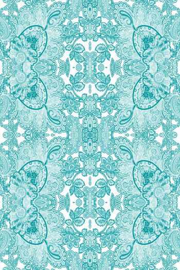 236817-青花瓷佩斯利腰果花对称