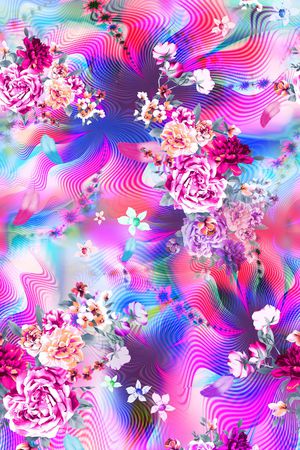 花卉印花华亿平台图片