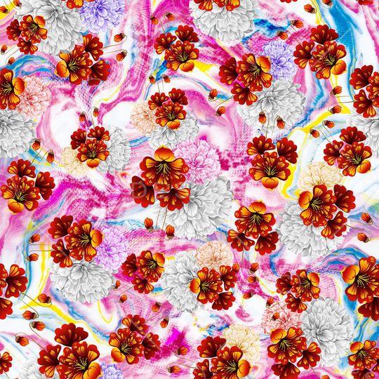 花朵 花卉 小花 灰底 印花华亿平台图片