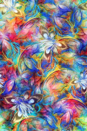 牵牛花 花卉 花朵 数码 七彩 绚丽 服装印花华亿平台图片