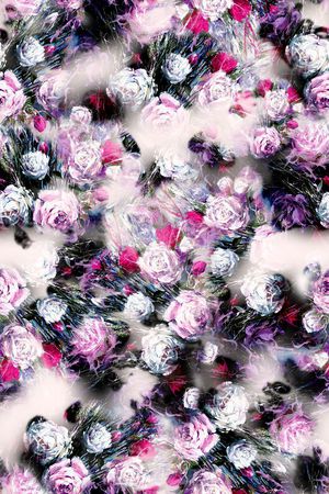 油画效果 玫瑰花 花卉 花朵 朦胧 服装印花华亿平台图片