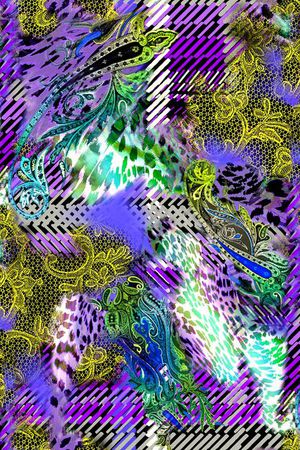 数码 蕾丝 几何 花卉 花朵 抽象印花华亿平台图片