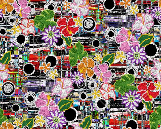 亮片 立体 花朵 花卉 圆圈 几何印花华亿平台图片