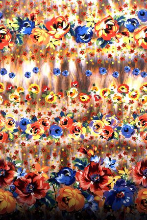 数码 花朵 花卉 逼真 大花 小花 橙色 橘红色印花华亿平台图片