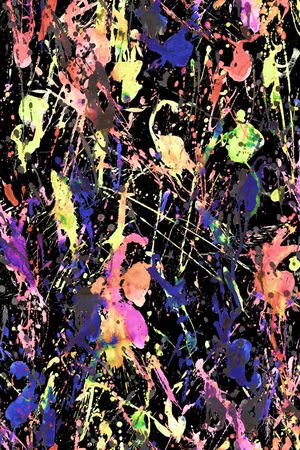 数码 五彩 泼墨 抽象印花华亿平台图片