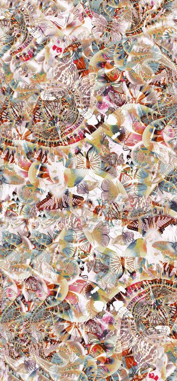 240756-蝴蝶抽象幻化水彩华亿平台印花