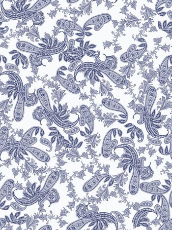 241055-欧式佩斯利花纹涡旋纹腰果花印花华亿平台