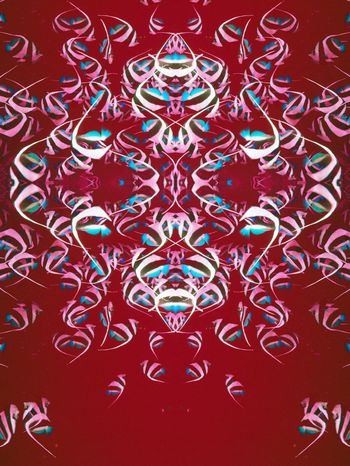 241227-热带鱼鱼群对称彩色印花华亿平台