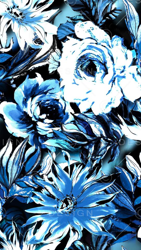 手绘花卉印花华亿平台图片