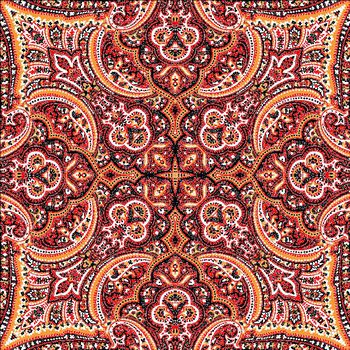 241311-欧式佩斯利花纹涡旋纹腰果花传统印花