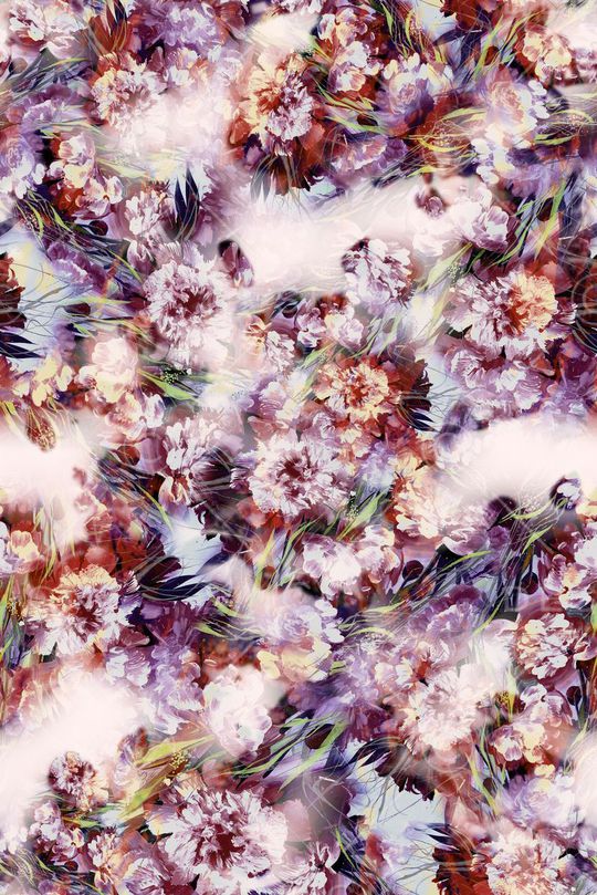 多彩 油画 花卉 花朵 服装 数码印花华亿平台图片