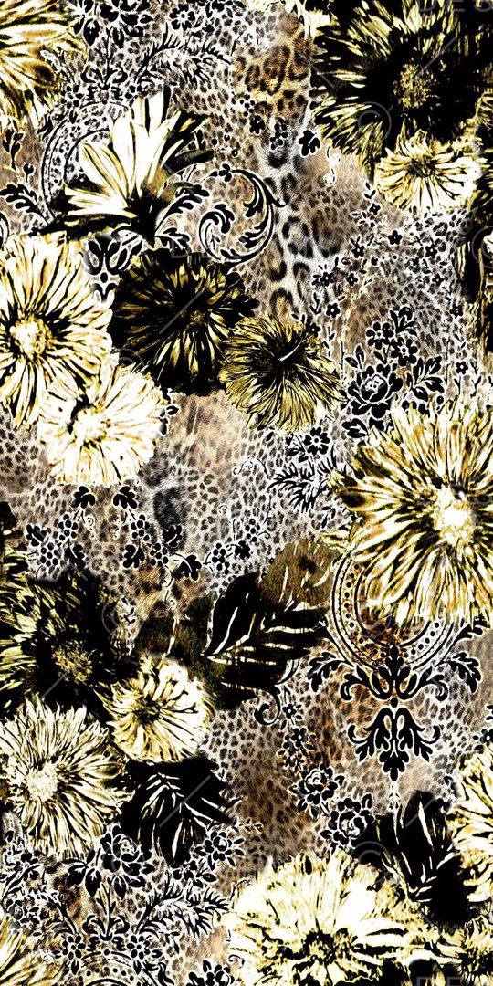 数码 豹纹 大花 灰色 暗色 服装印花华亿平台图片