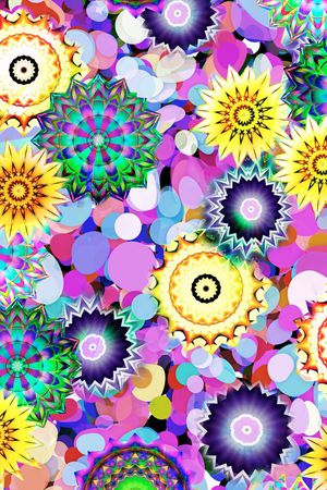 数码 彩色 圆球 花朵 花卉 印花华亿平台图片