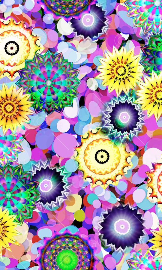 数码 彩色 圆球 花朵 花卉 印花华亿平台图片