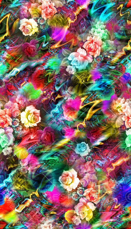 花卉 花朵 鲜花 服装 七彩 五颜六色印花华亿平台图片