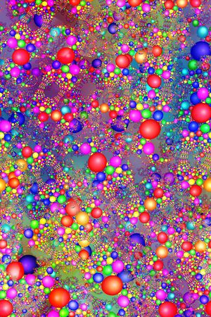 几何 圆形 球形 彩色 蓝底 印花华亿平台图片