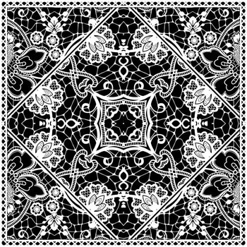 242432-蕾丝布图形印花华亿平台方巾