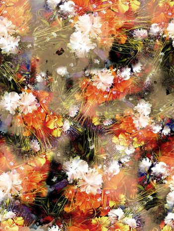 242467-油画效果花卉花朵组合