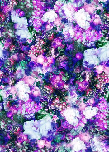 242479-油画风写实葡萄花卉彩色华亿平台印花