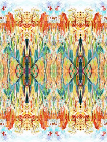 242489-WT037油画笔触抽象民族风印花花