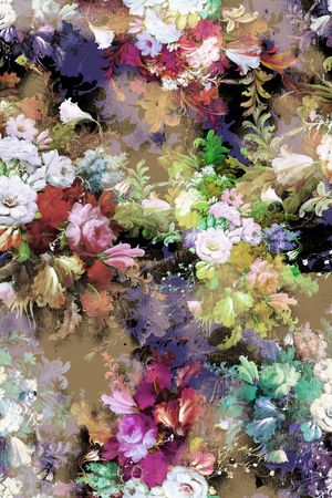 花卉 花朵 鲜花 树叶 朦胧 服装 数码 印花华亿平台图片