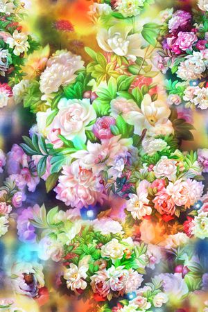 服装 花朵 花湖 鲜花 花束 朦胧 抽象 数码 鲜艳 印花华亿平台图片