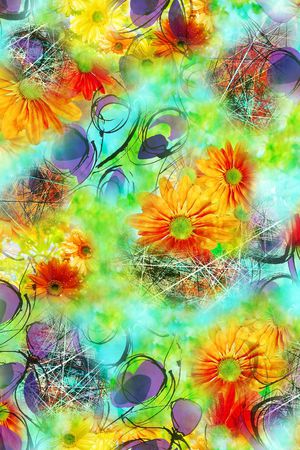 惊艳 花卉 长巾 服装 花卉  花朵 印花华亿平台图片