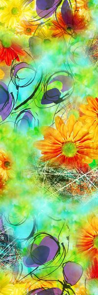 惊艳 花卉 长巾 服装 花卉  花朵 印花华亿平台图片