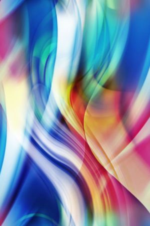 梦幻 多彩 线条 七彩 曲线 渐变印花华亿平台图片