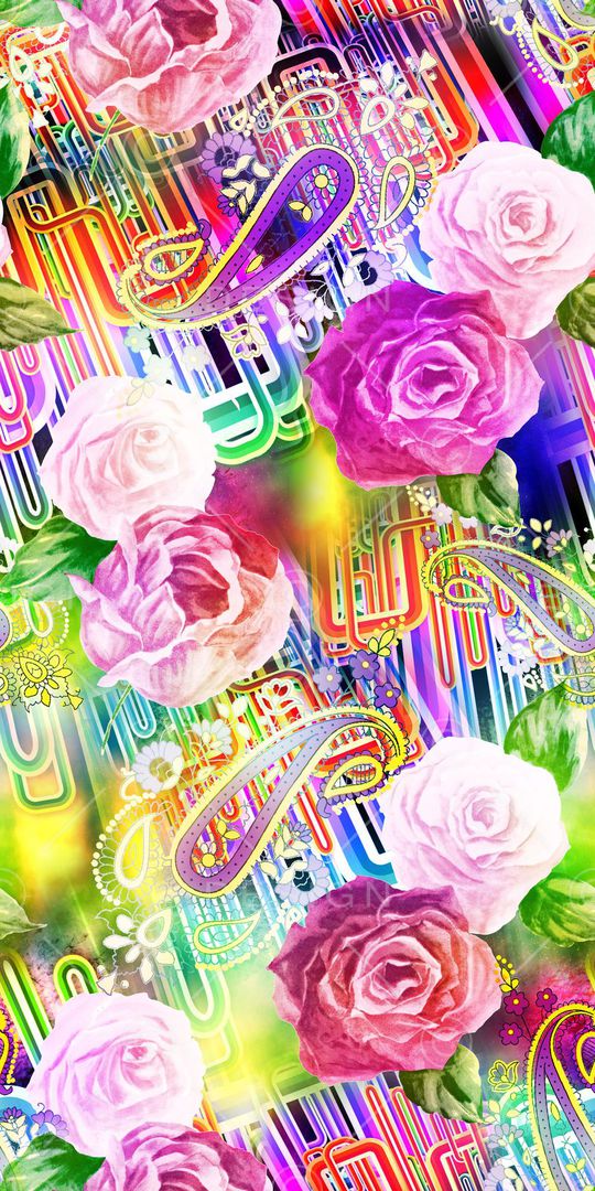 数码 服装 华亿平台 腰果花 花卉 花朵 大花 印花华亿平台图片