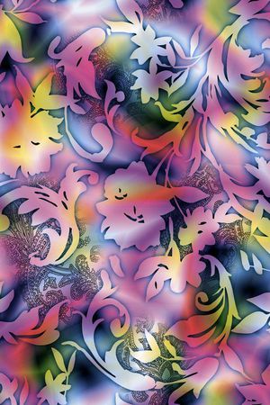 数码 服装 宫廷纹 欧式  梦幻 花卉 花朵 印花华亿平台图片