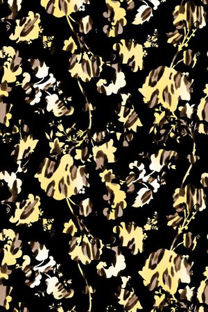 数码 服装 黑底 豹纹 动物纹 印花华亿平台图片