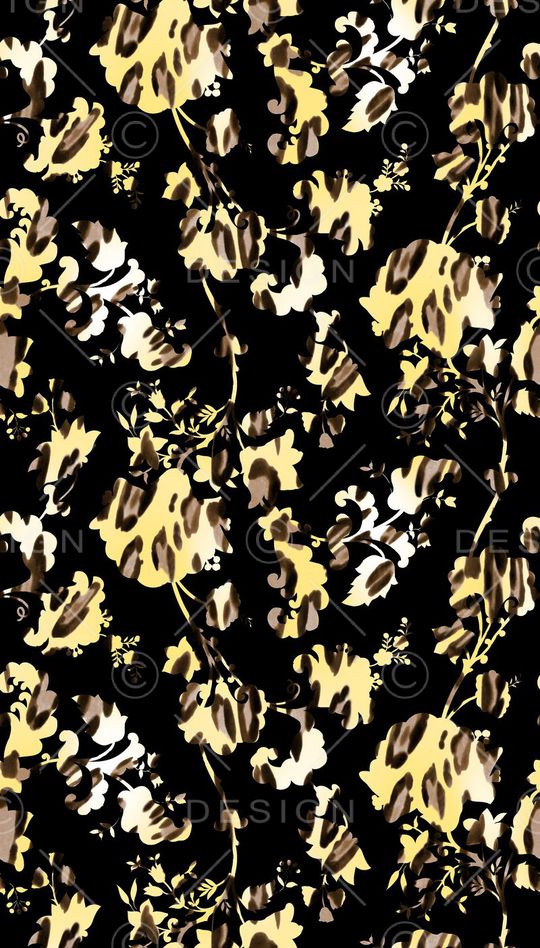 数码 服装 黑底 豹纹 动物纹 印花华亿平台图片