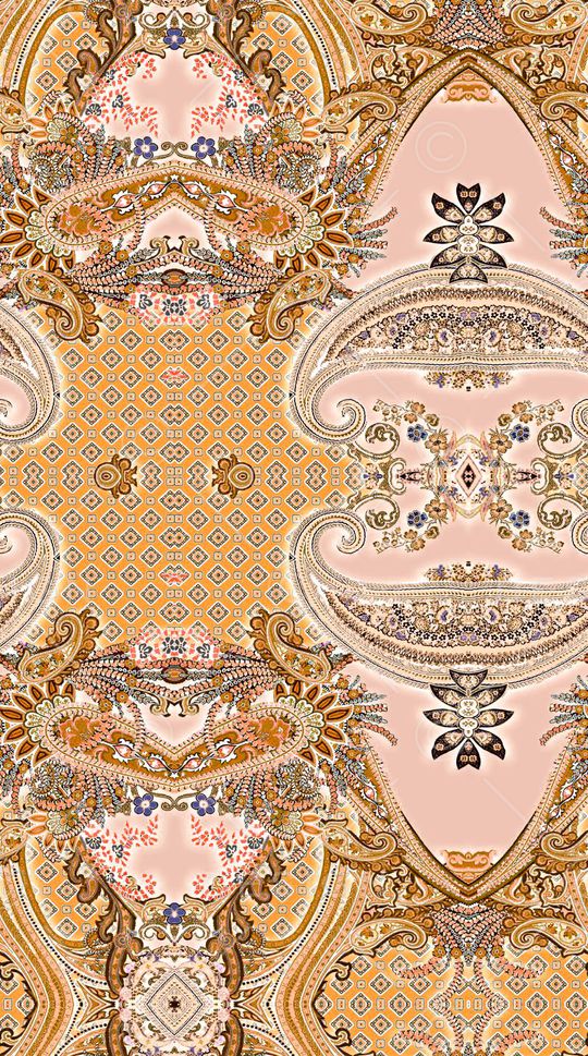 佩斯利 腰果花 民族风 部落风 对称 服装印花华亿平台图片