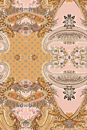 佩斯利 腰果花 民族风 部落风 对称 服装印花华亿平台图片