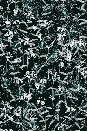 日本 风情 花卉 图案  民族风 和服 线描印花华亿平台图片