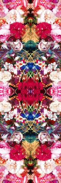 丰富 花卉 写实 变幻 绽放 长巾 粉色 对称印花华亿平台图片