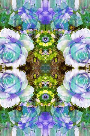 花卉 拉丝 绽放 长巾 印花 对称 条纹 印花华亿平台图片