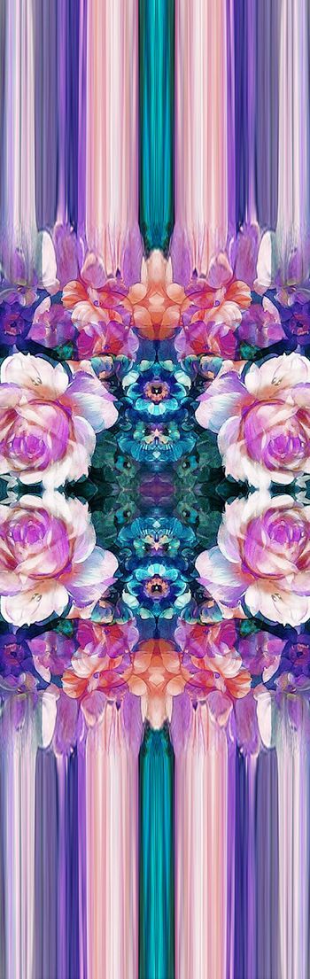 245218-花卉拉丝效果绽放长巾印花