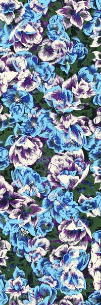 绽放 花卉 彩色 水墨画 中国风 手绘 长巾 服装印花华亿平台图片