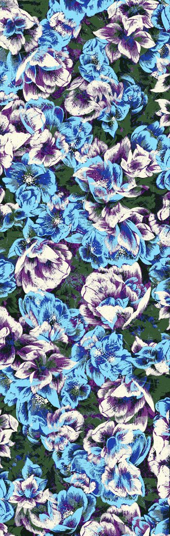 245447-WT054绽放花卉彩色水墨长巾印花