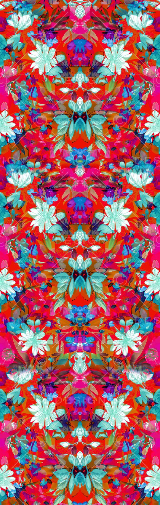 民族风 高调 鲜艳 花卉 印花 长巾 红色 印花华亿平台图片