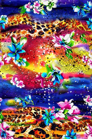 数码 百合 花朵 动物纹 豹纹 花卉 鲜花印花华亿平台图片