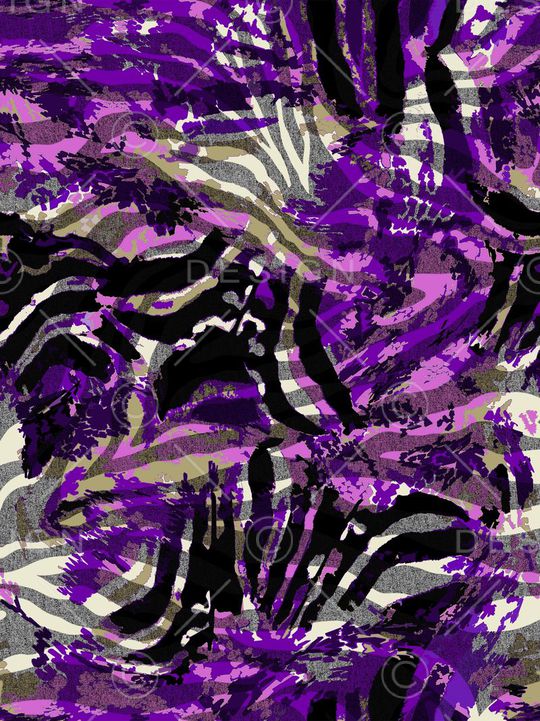 数码 斑马纹 动物纹 拼贴 紫色  服装印花华亿平台图片