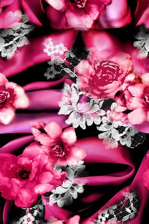 数码 宝石 大红花 服装 红色印花华亿平台图片