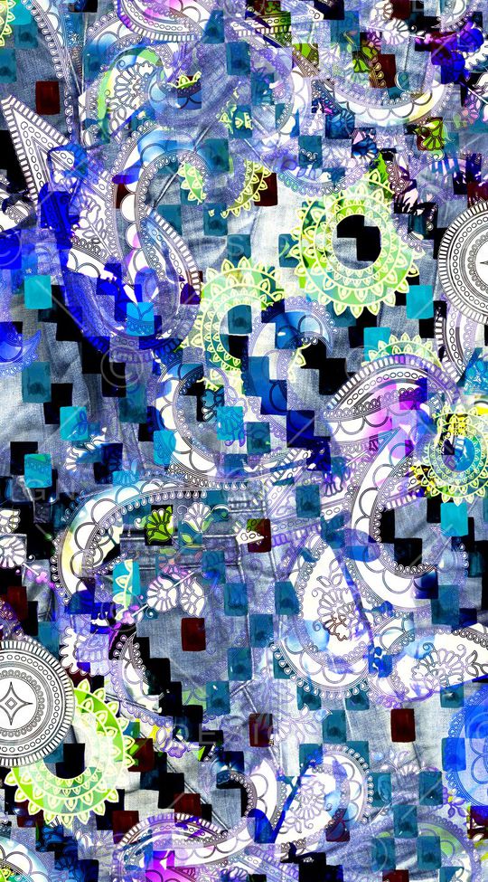 数码 几何 炫彩 珠宝 金属 长方形印花华亿平台图片